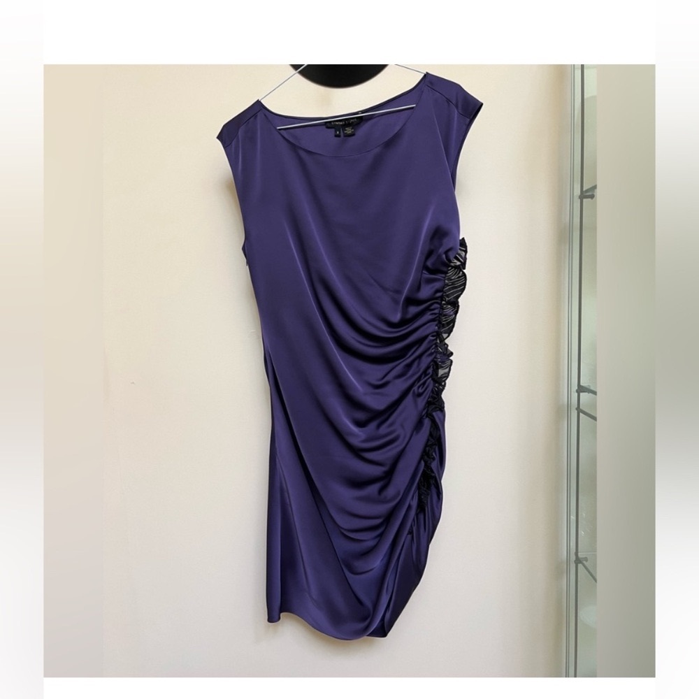 Cynthia Steffe Purple Draped Mini Dress